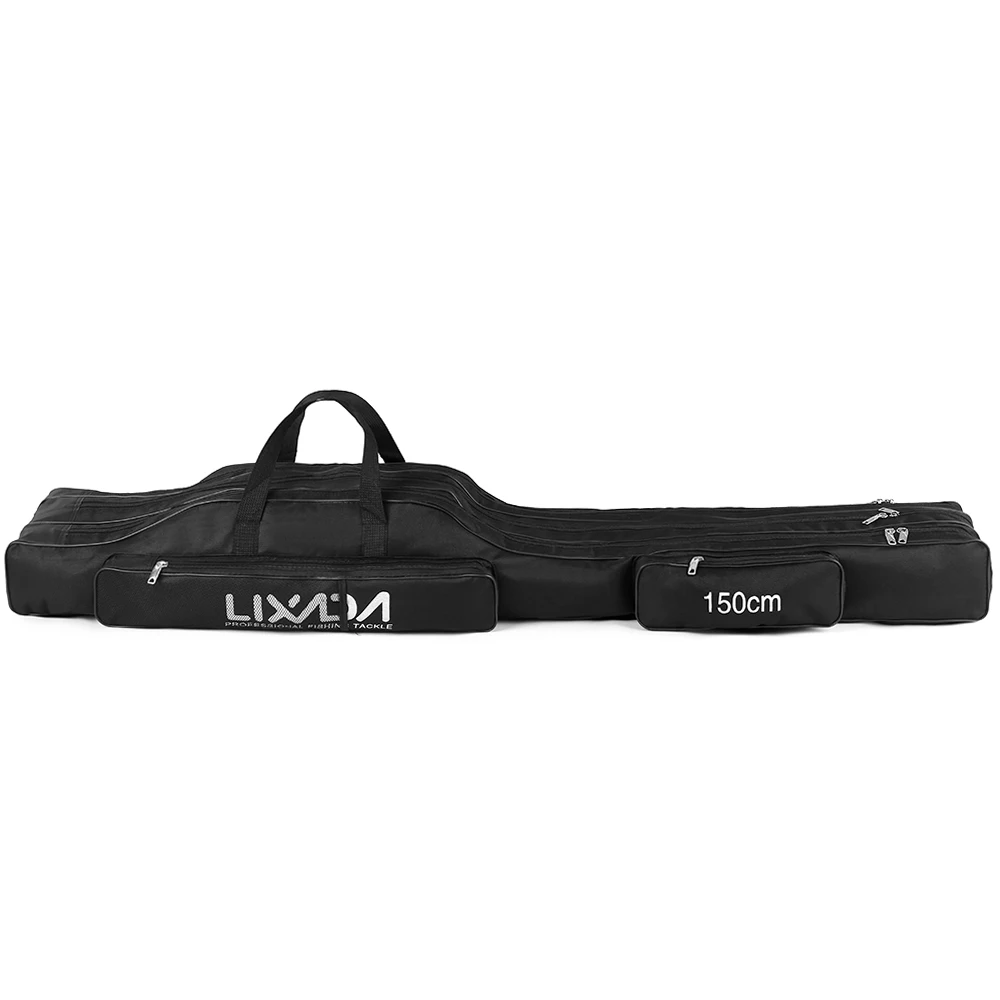 130cm/150cm Three Layers Fishing Bag Portable Folding Fishing Rod Reel Tackle Tool Carry Case Carrier Travel Bag