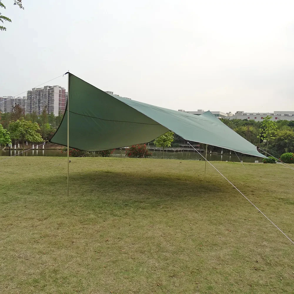 5.1x5.1m Large Camping Tarp Waterproof Octagon Butterfly Outdoor Sun Shelter Awning Tent Shade Sunshade Beach Tourist Canopy
