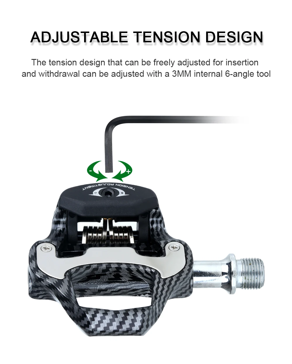 RACEWORK Ultra Light Road Bike Pedal Carbon Fiber Self-Locking For Shimano SPD Compatible Bike Professional Pedals with Bearings