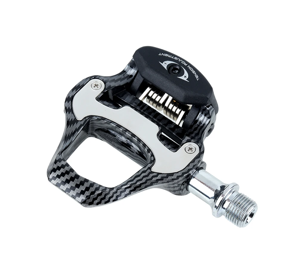 RACEWORK Ultra Light Road Bike Pedal Carbon Fiber Self-Locking For Shimano SPD Compatible Bike Professional Pedals with Bearings