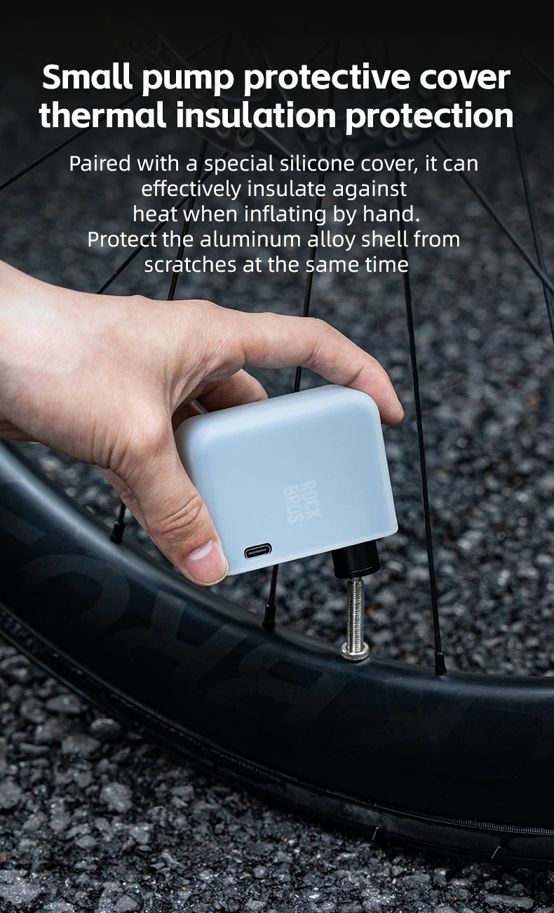 ROCKBROS Bike Pump Portable Mini Electric Air Pump Handheld 120PSI Rechargeable Tire Inflator Car Bike Motorcycle Bicycle Pump