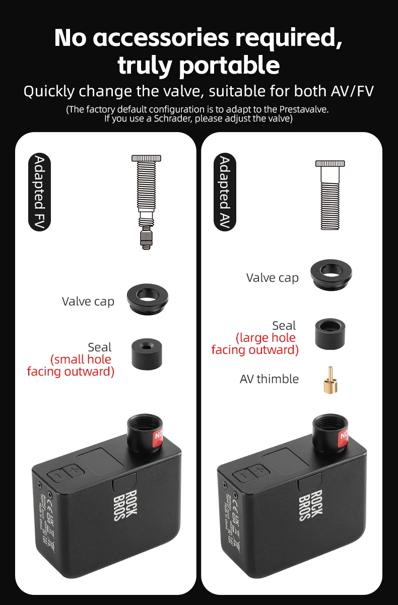 ROCKBROS Bike Pump Portable Mini Electric Air Pump Handheld 120PSI Rechargeable Tire Inflator Car Bike Motorcycle Bicycle Pump