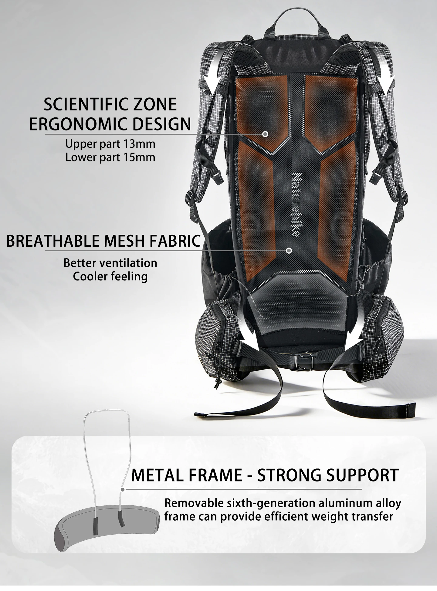 Naturehike Rock 2.0 Hiking Backpack 30L/45L/60L Camping Rucksack Outdoor Travel Trekking Specialised Shoulder Bag Rain Cover
