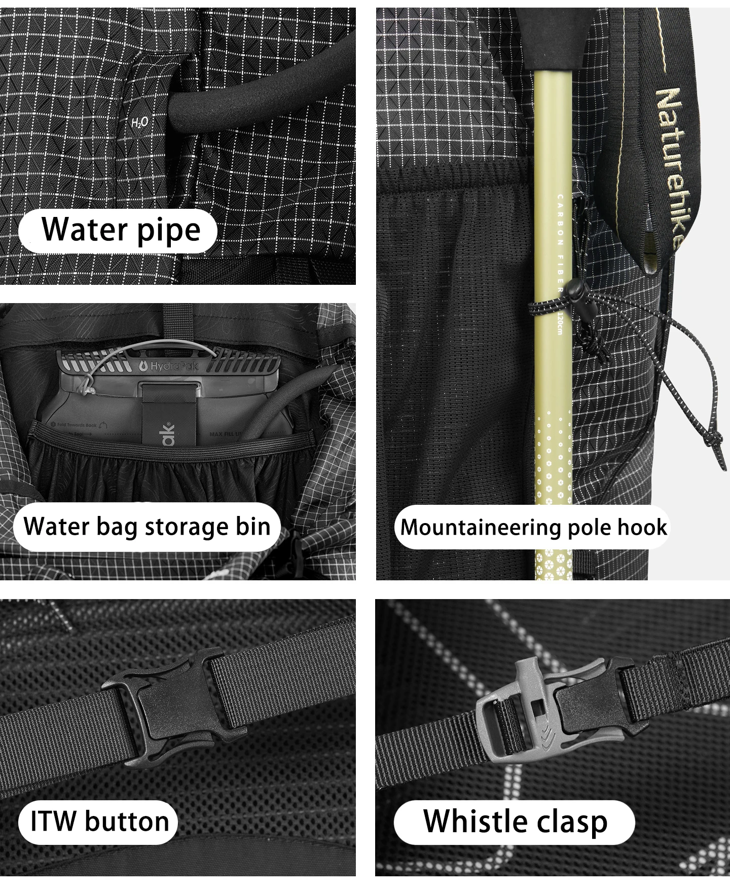 Naturehike Rock 2.0 Hiking Backpack 30L/45L/60L Camping Rucksack Outdoor Travel Trekking Specialised Shoulder Bag Rain Cover