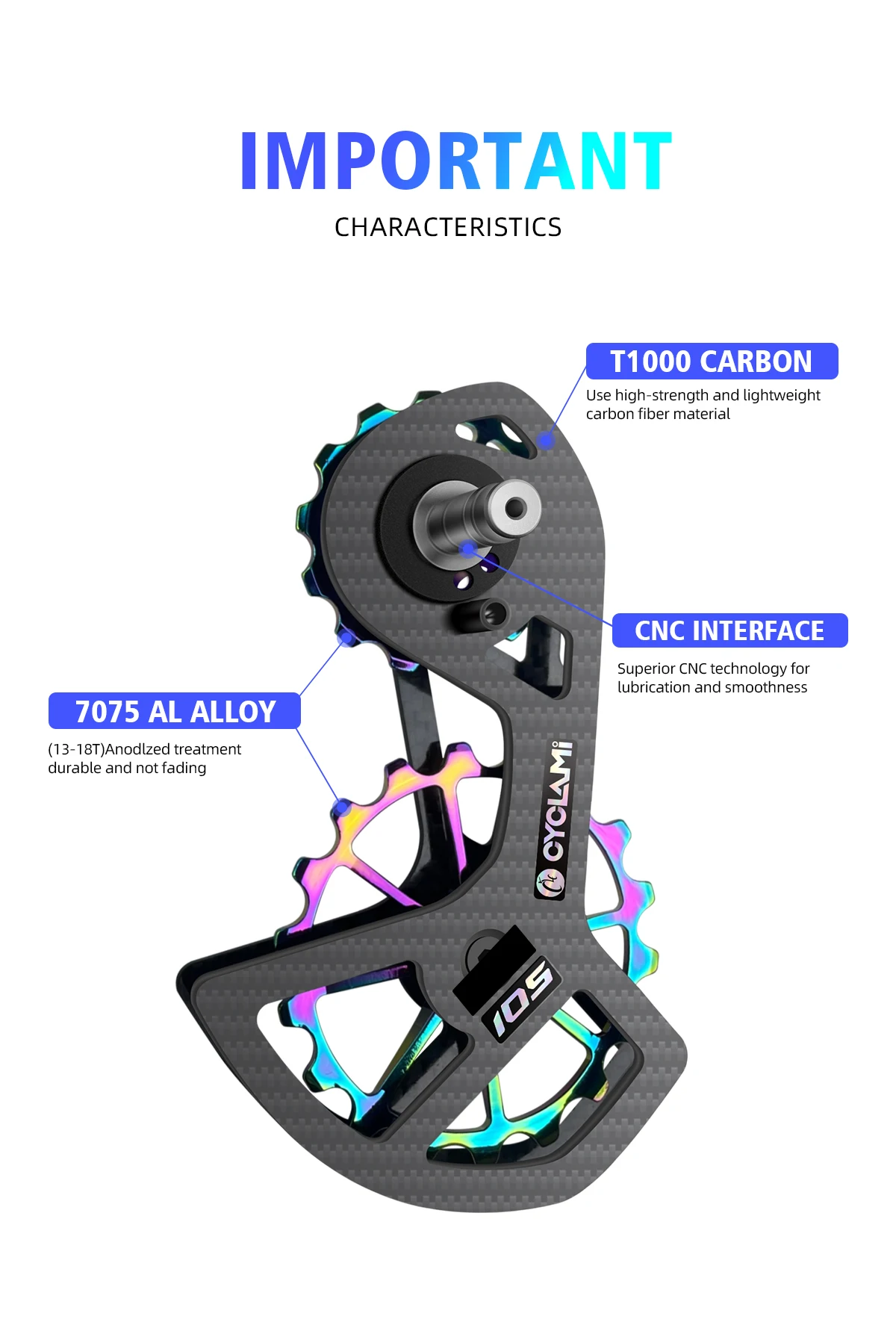 CYCLAMI UT Bicycle Ceramic Bearing Carbon Fiber Jockey Pulley Wheel Set Rear Derailleurs Guide Wheel 11 Speed Support SHIMANO