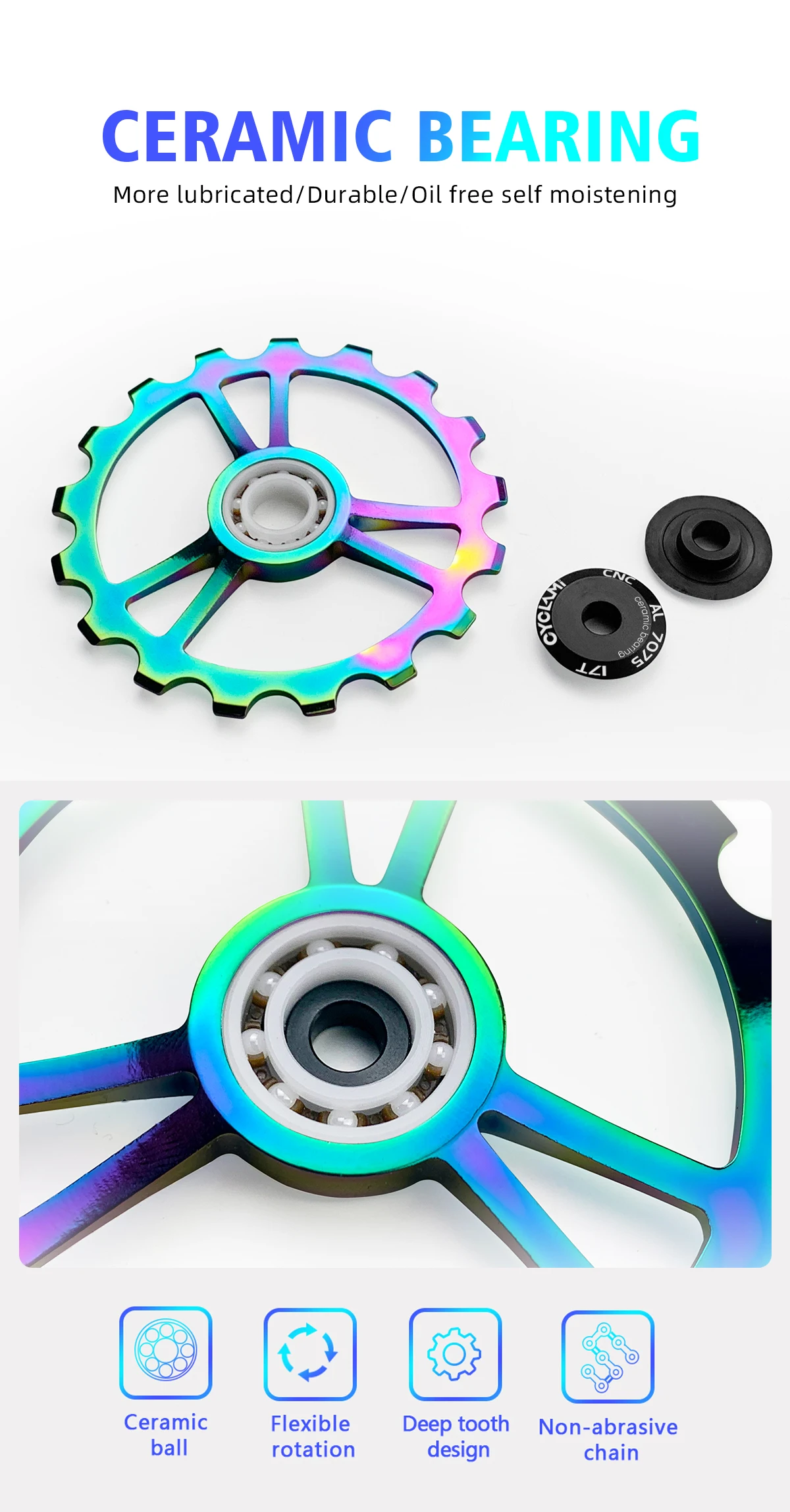 CYCLAMI UT Bicycle Ceramic Bearing Carbon Fiber Jockey Pulley Wheel Set Rear Derailleurs Guide Wheel 11 Speed Support SHIMANO