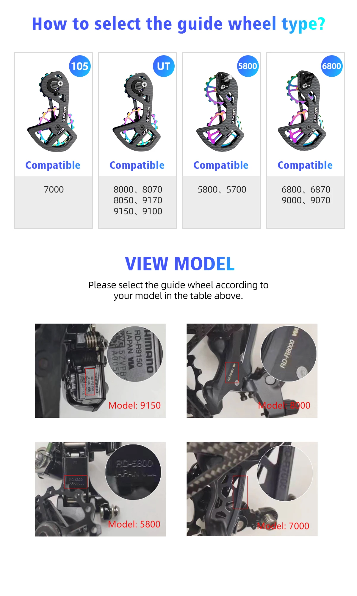 CYCLAMI UT Bicycle Ceramic Bearing Carbon Fiber Jockey Pulley Wheel Set Rear Derailleurs Guide Wheel 11 Speed Support SHIMANO