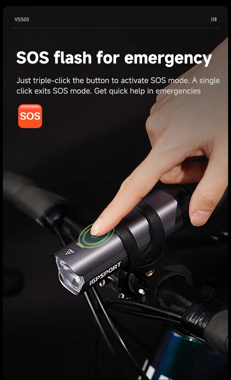iGPSPORT VS500 Smart Bike Front Light 500 Lumen MTB Road Bike Lamp Headlight Cycling Flashlight Lantern Bike Accessories