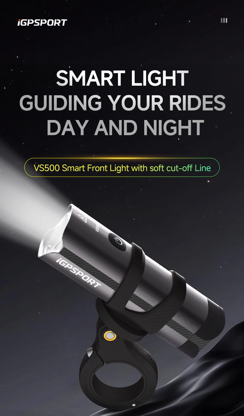 iGPSPORT VS500 Smart Bike Front Light 500 Lumen MTB Road Bike Lamp Headlight Cycling Flashlight Lantern Bike Accessories