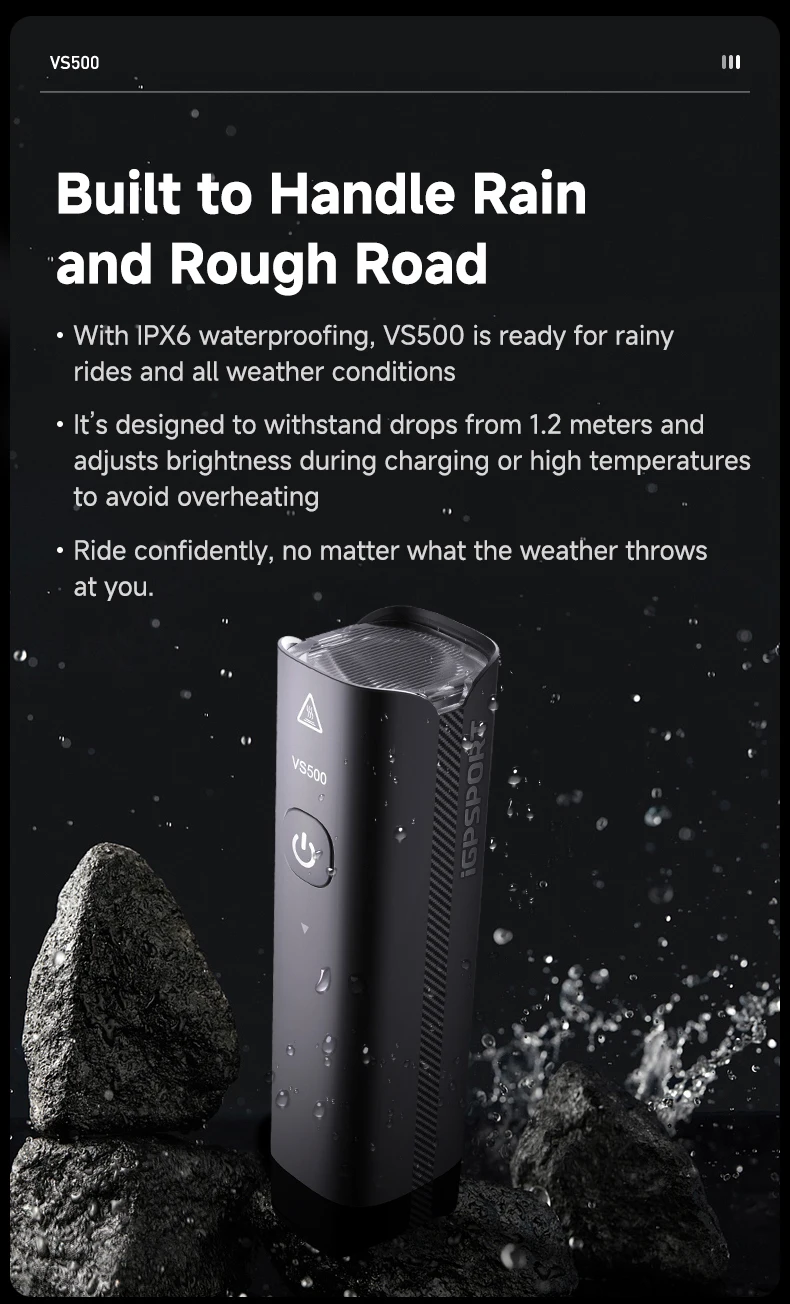 iGPSPORT VS500 Smart Bike Front Light 500 Lumen MTB Road Bike Lamp Headlight Cycling Flashlight Lantern Bike Accessories