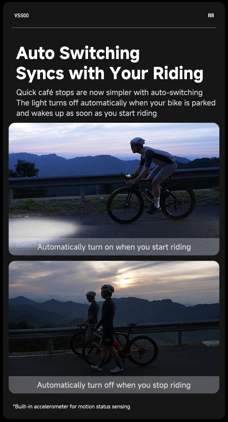 iGPSPORT VS500 Smart Bike Front Light 500 Lumen MTB Road Bike Lamp Headlight Cycling Flashlight Lantern Bike Accessories