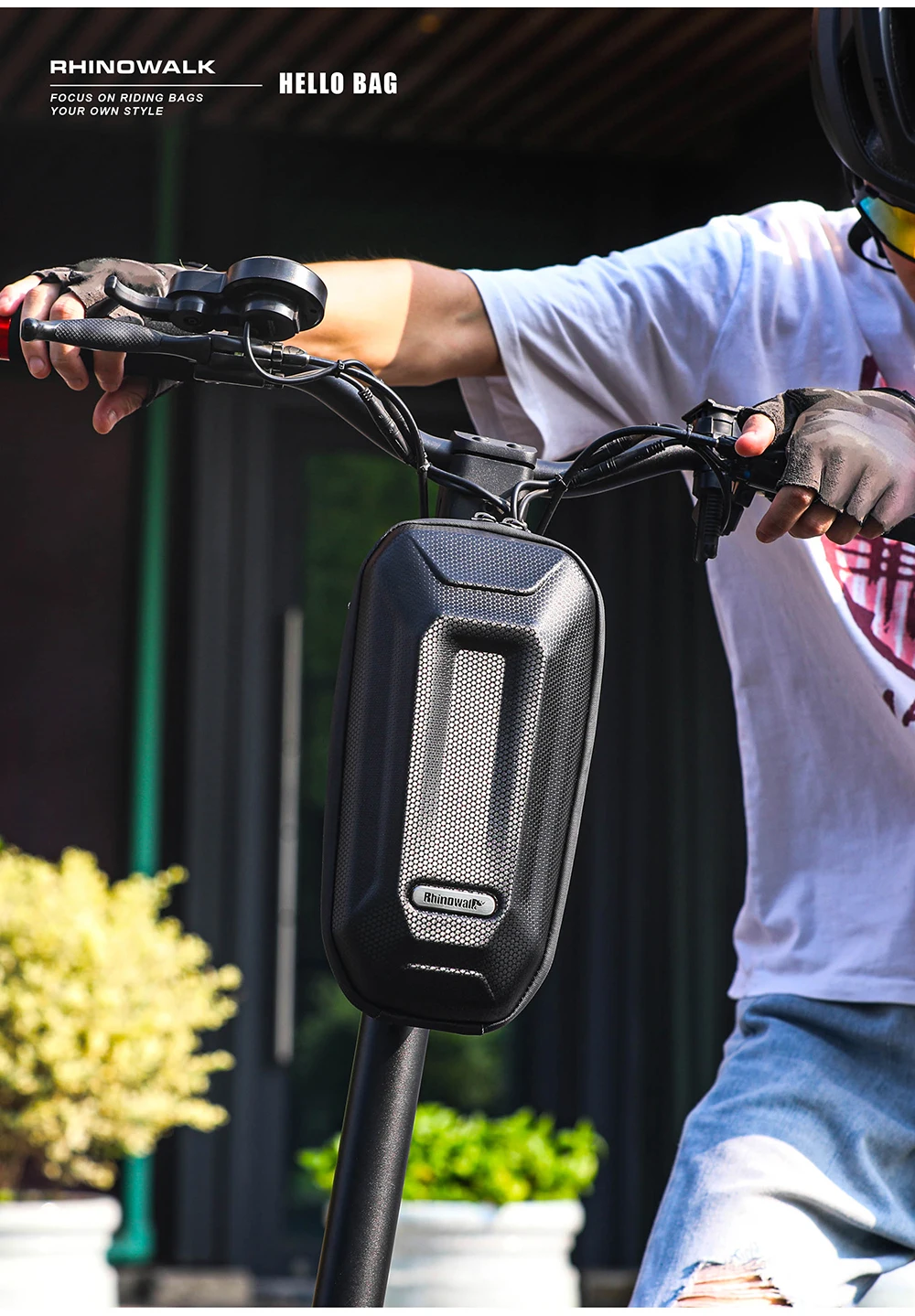 Rhinowalk Electric Scooter Front Bag Handlebar Water-Resistant Quick Release 4L EVA Big Capacity Universal For Xiaomi Scooter