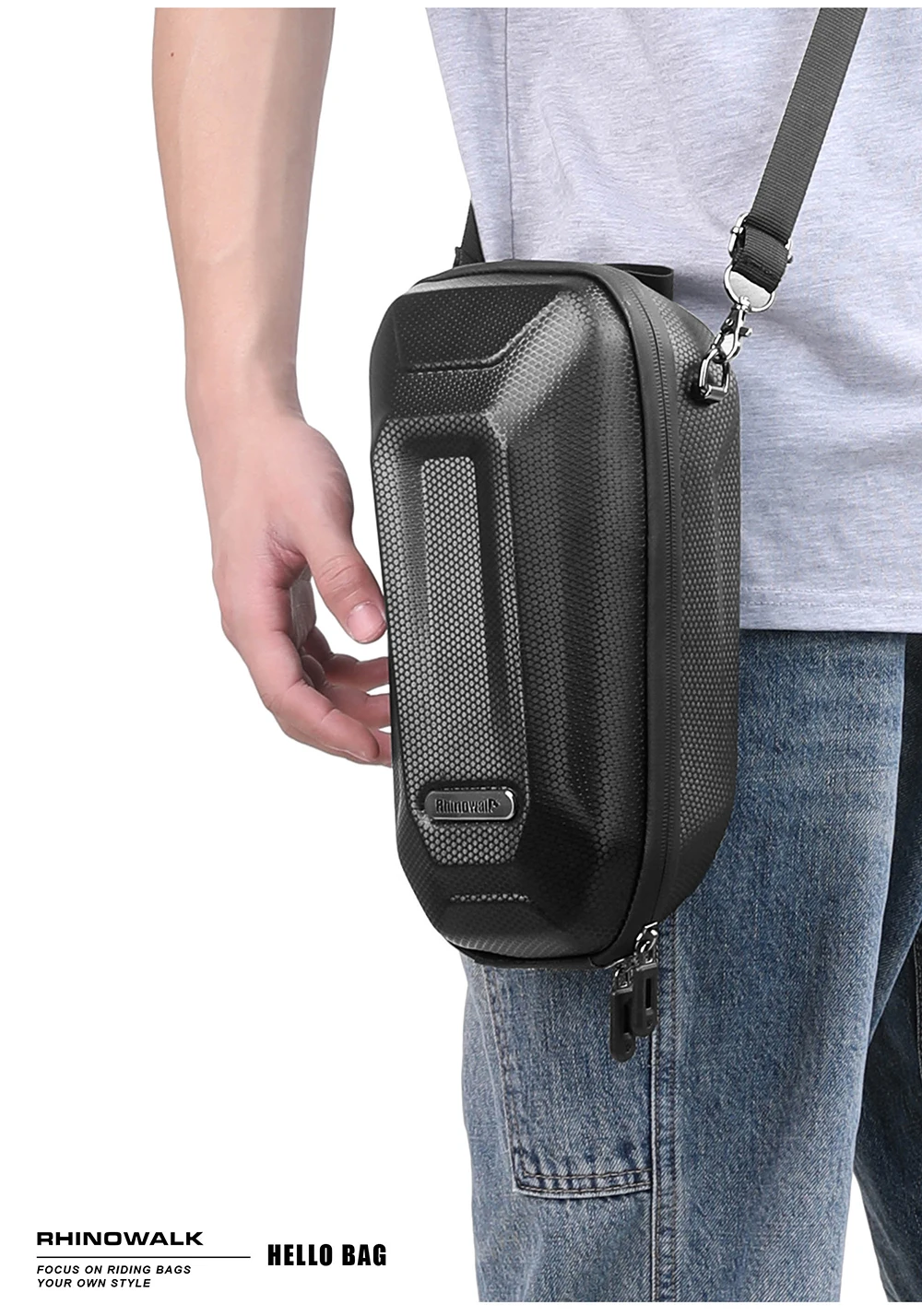 Rhinowalk Electric Scooter Front Bag Handlebar Water-Resistant Quick Release 4L EVA Big Capacity Universal For Xiaomi Scooter