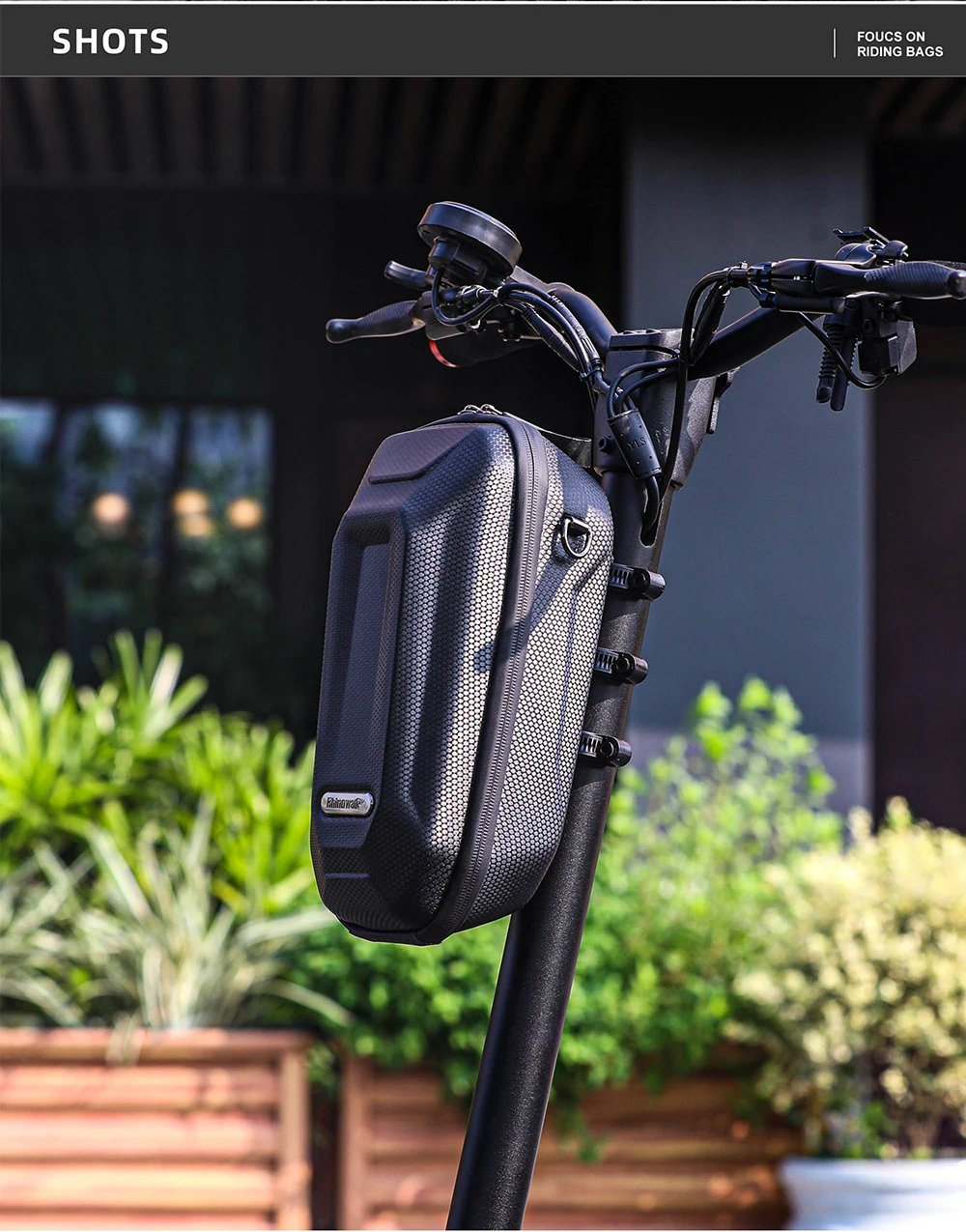 Rhinowalk Electric Scooter Front Bag Handlebar Water-Resistant Quick Release 4L EVA Big Capacity Universal For Xiaomi Scooter