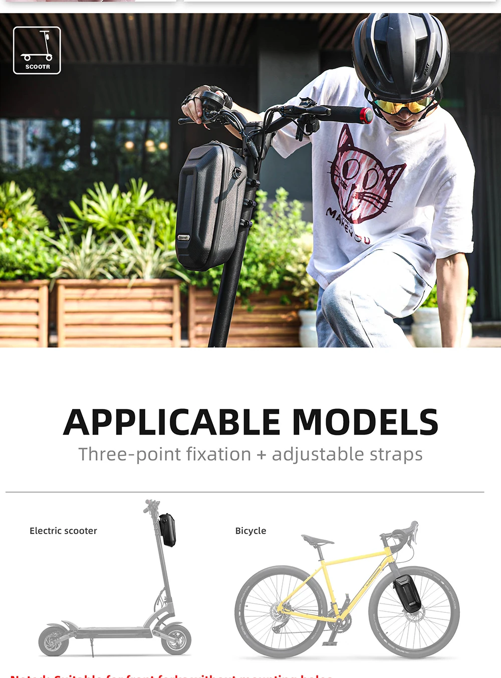 Rhinowalk Electric Scooter Front Bag Handlebar Water-Resistant Quick Release 4L EVA Big Capacity Universal For Xiaomi Scooter