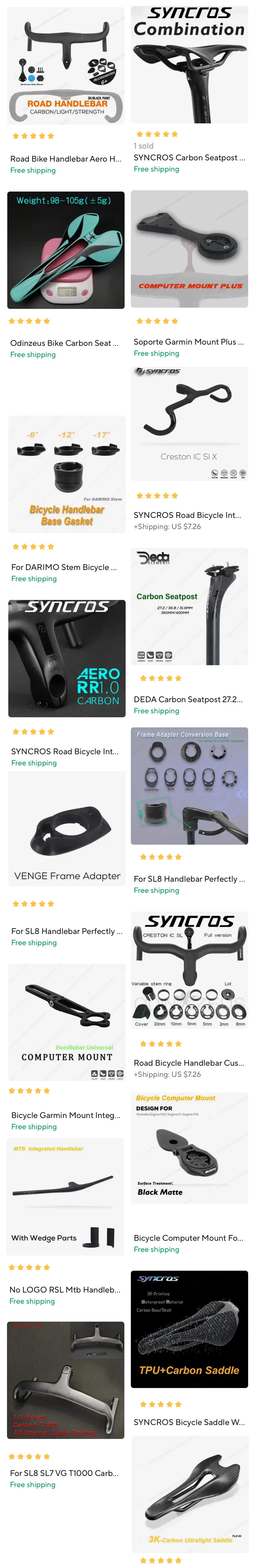 SYNCROS Road Bicycle Handlebar Creston IC SL OEM Integrated Cables for Mechanical and Electronic Equipment IC Cockpit