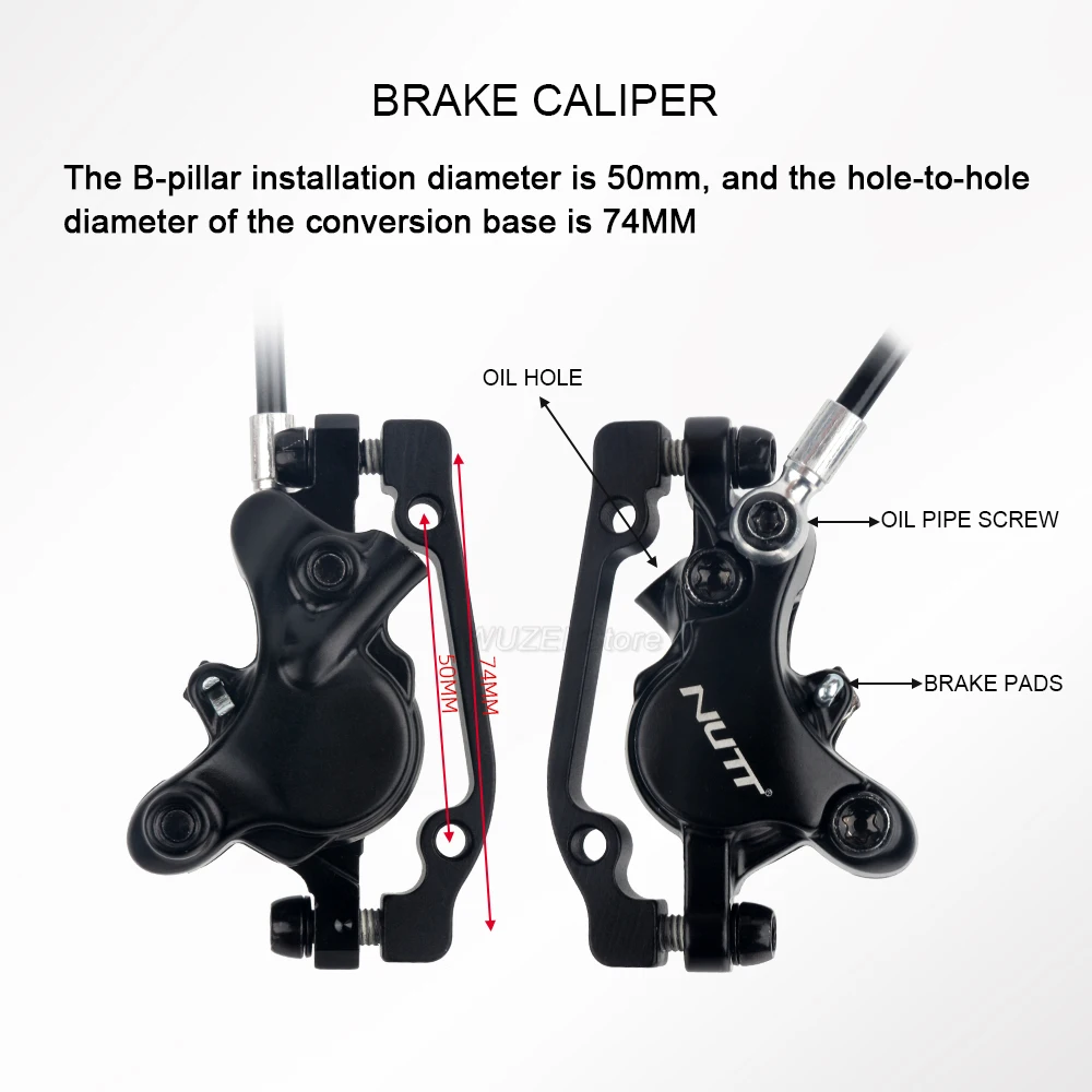 NUTT A5-D Electric MTB Bike Scooter Hydraulic Brake 140 160 180mm for Mini Kugoo G Booster ES3 Dualtron Ultra Speedway Zero X10