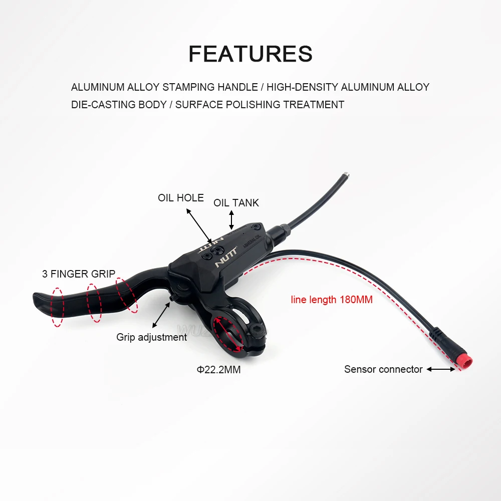 NUTT A5-D Electric MTB Bike Scooter Hydraulic Brake 140 160 180mm for Mini Kugoo G Booster ES3 Dualtron Ultra Speedway Zero X10