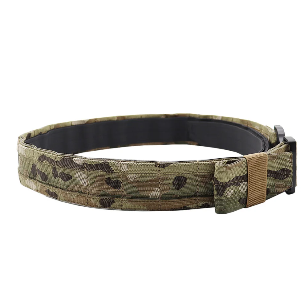 VULPO Ronin Style 2 Inch Tactical Belt Quick Release Metal Buckle Belt Hunting Double Layer Molle Belt Combat Mens Belt