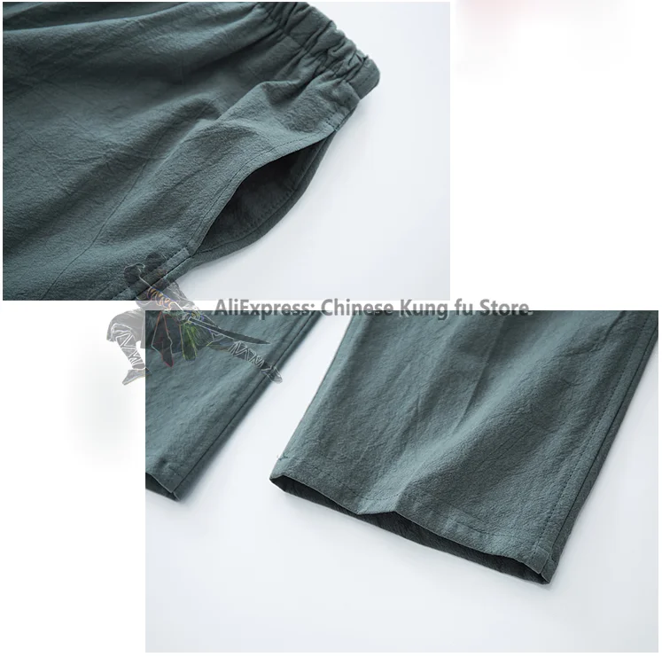 Soft Cotton Linen Longsleeves Chinese Tang Suit Casual Kung Fu Tai Chi Uniform Wing Chun Jacket and Pants Meditation Clothing