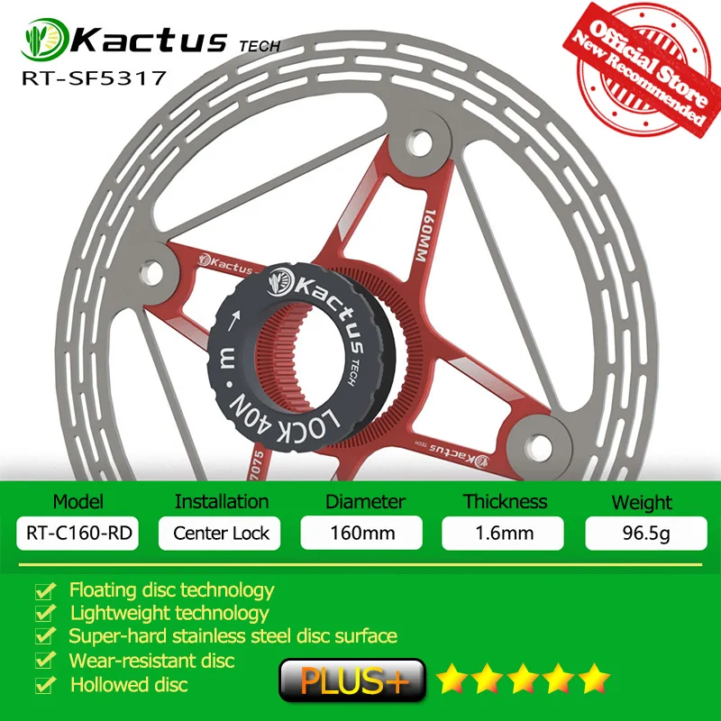 KACTUS Ultralight Bicycle Disc Brake Rotor 140/160mm Center Lock Thicken AL7505 Fast Cooling Disc Float Brake for Road MTB EBike