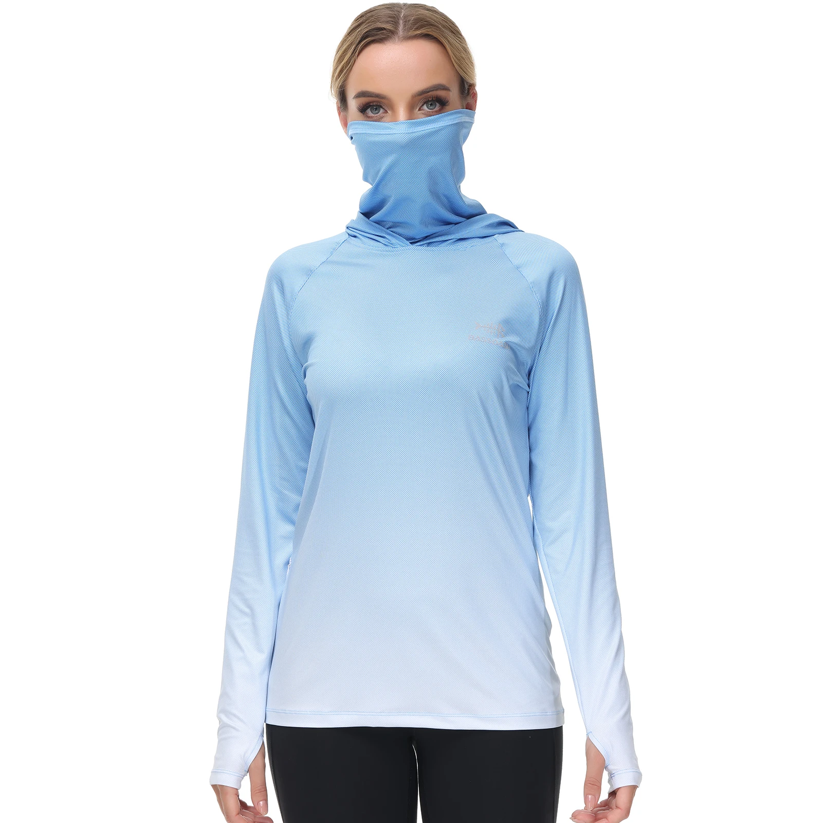 Bassdash Women Fishing Hoodie UPF 50+ Shirt With Face Mask Thumb Holes Hiking Biking Casual Wear Keep Dry Breathable FS23W
