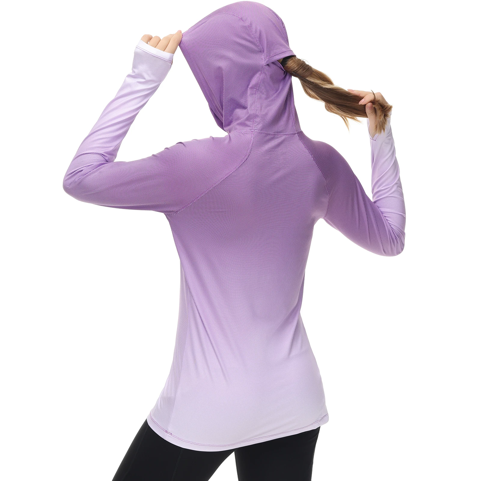 Bassdash Women Fishing Hoodie UPF 50+ Shirt With Face Mask Thumb Holes Hiking Biking Casual Wear Keep Dry Breathable FS23W