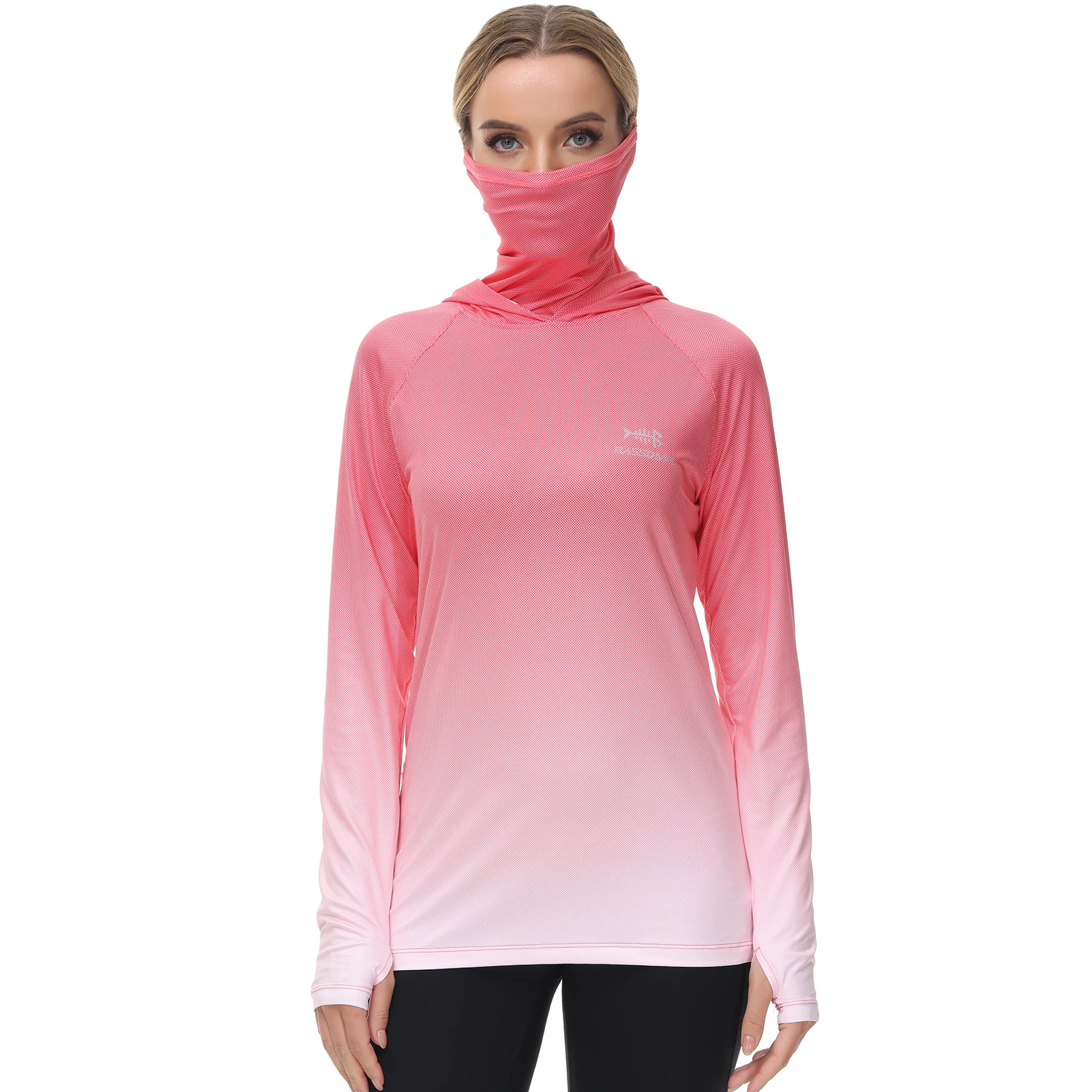Bassdash Women Fishing Hoodie UPF 50+ Shirt With Face Mask Thumb Holes Hiking Biking Casual Wear Keep Dry Breathable FS23W