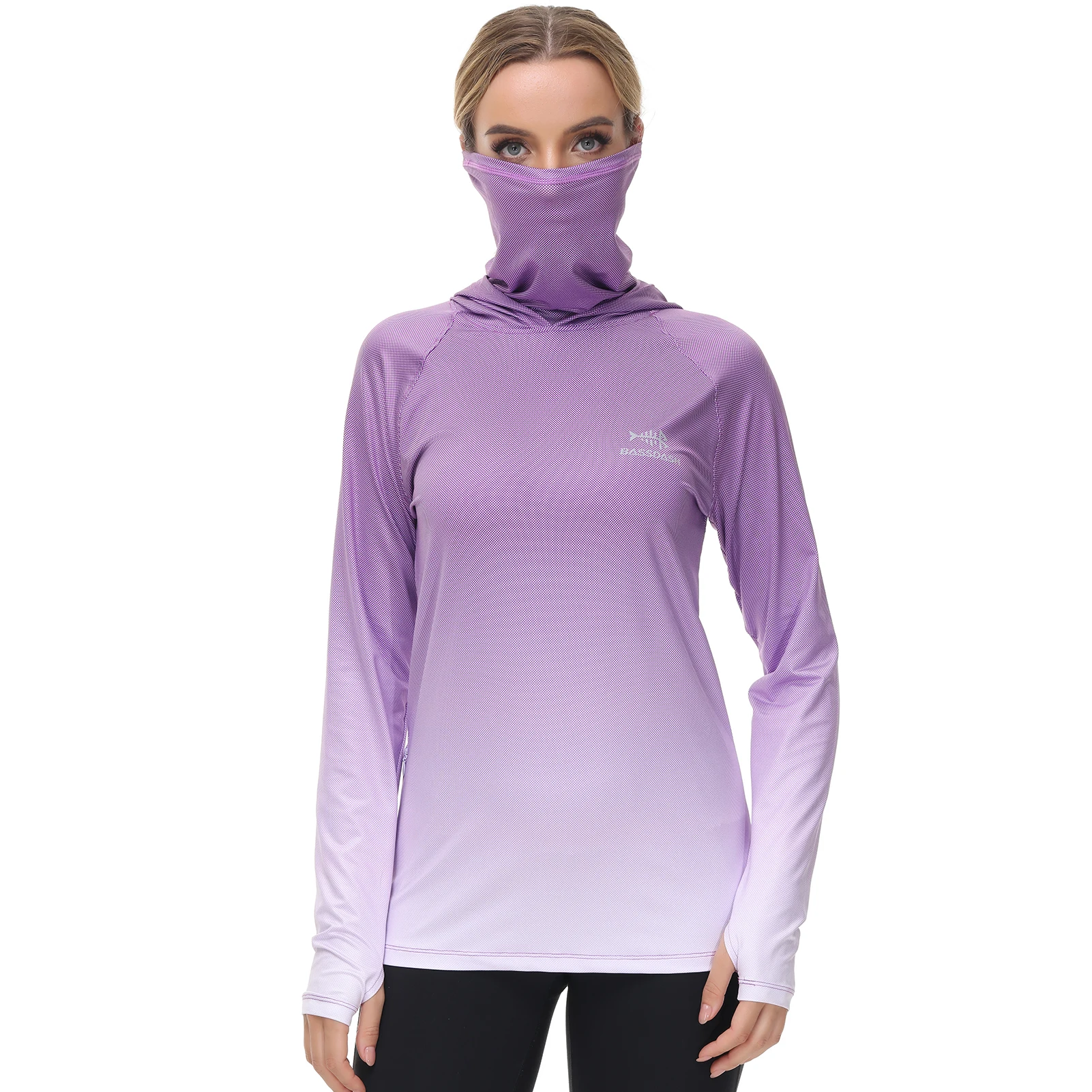 Bassdash Women Fishing Hoodie UPF 50+ Shirt With Face Mask Thumb Holes Hiking Biking Casual Wear Keep Dry Breathable FS23W