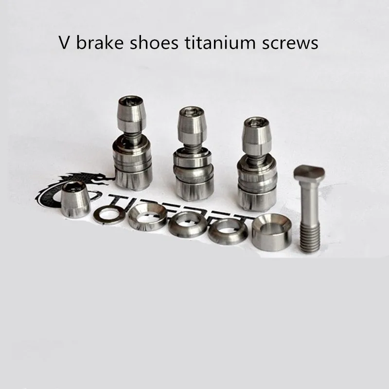 Folding bike road bike MTB bicycle brake pad titanium screw installation V brake shoes titanium screw V brake bolt upgrade
