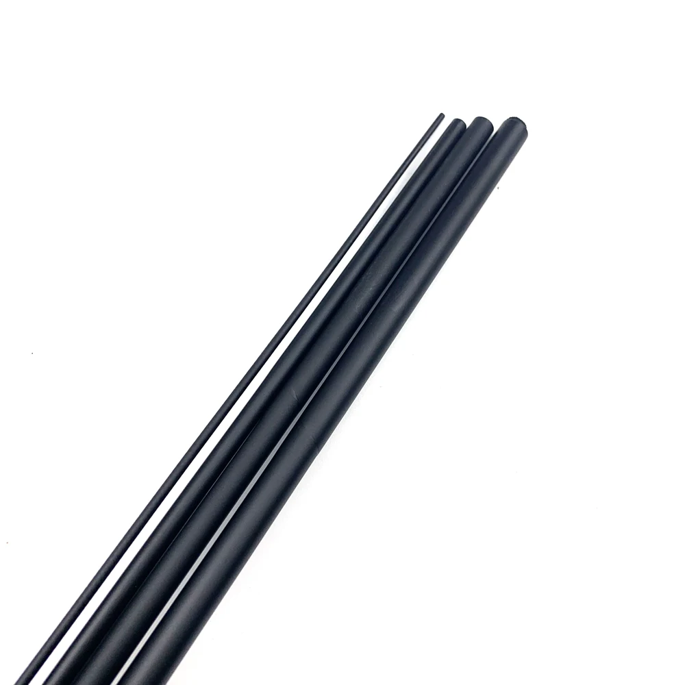 IM12 10'8'' 3wt 4pcs & 10‘0’‘ 8wt 4pc Carbon Fishing Rod Transparent Black Blank Fast Action Repair Rod Building DIY NooNRoo