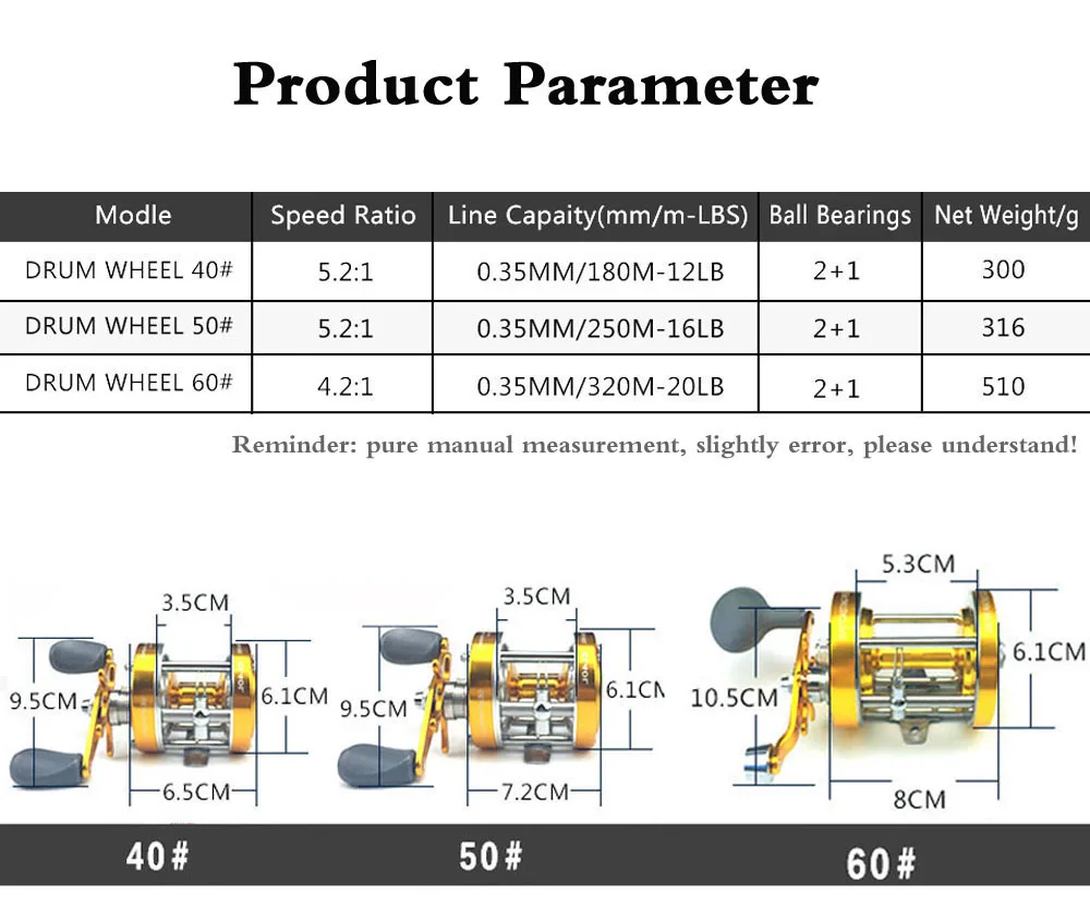 40#-60# Strong Trolling Reel Reinforced All Metal Saltwater Sea Boat Fishing Baitcasting Drum Wheel for Catfish Musky Bass Surf