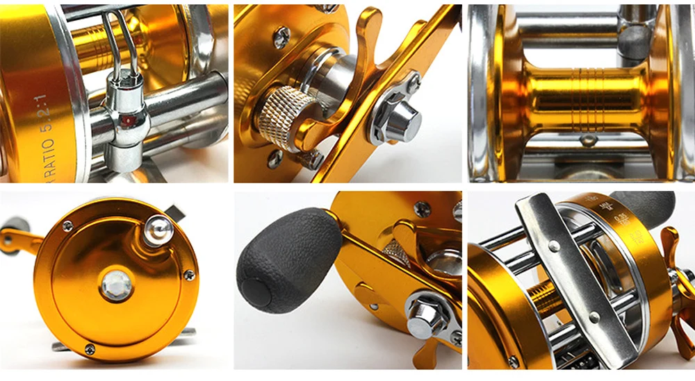 40#-60# Strong Trolling Reel Reinforced All Metal Saltwater Sea Boat Fishing Baitcasting Drum Wheel for Catfish Musky Bass Surf