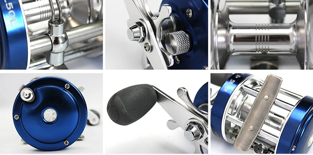 40#-60# Strong Trolling Reel Reinforced All Metal Saltwater Sea Boat Fishing Baitcasting Drum Wheel for Catfish Musky Bass Surf