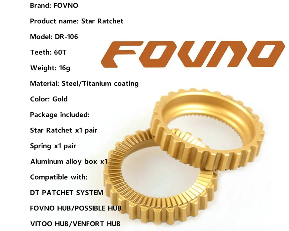 FOVNO Bicycle Hub Star Ratchet 60T Bike Hub Service Kit Ratchet for DT Patchet System Freehub MTB Road Hub Gear Bike Part