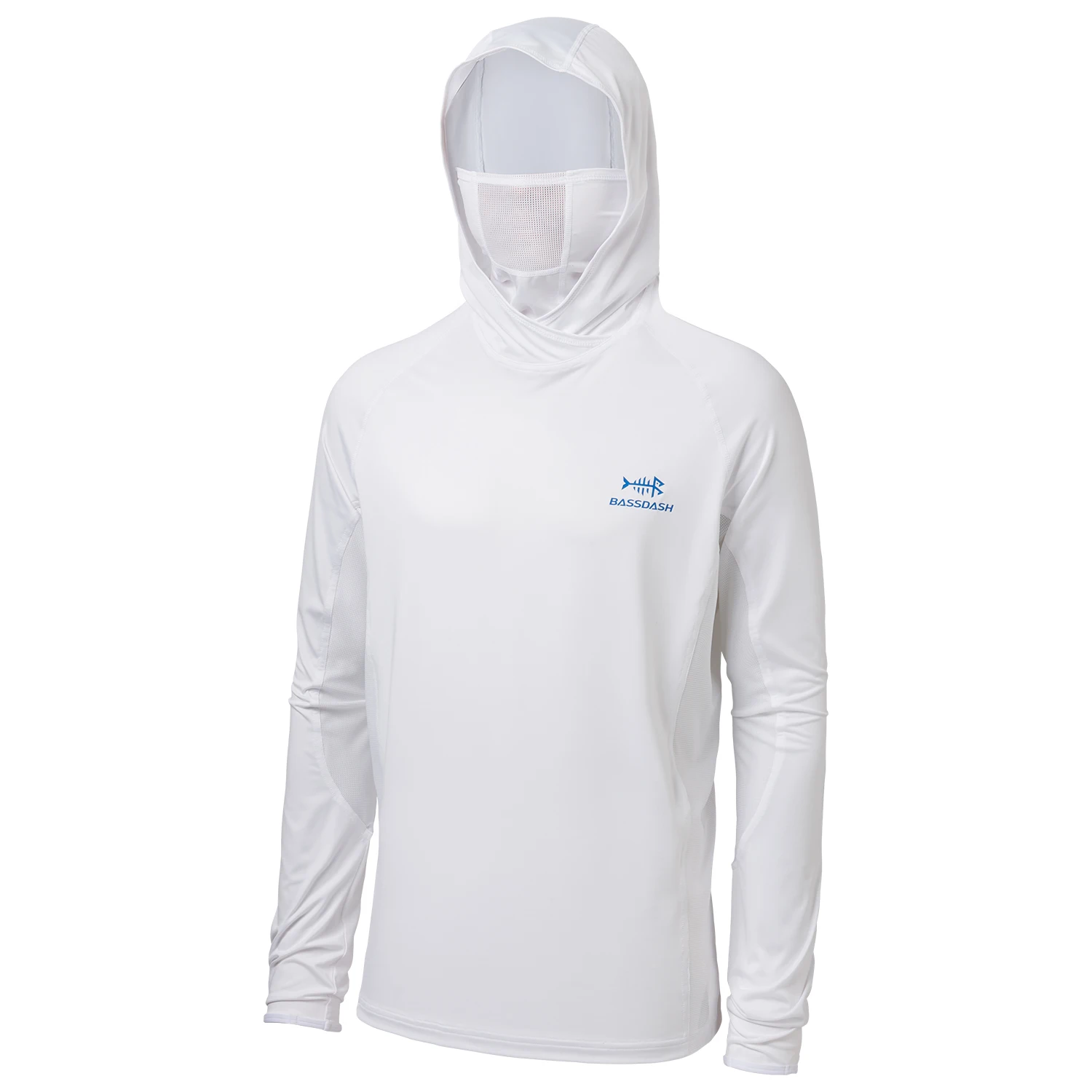 Bassdash UPF 50+ Men’s Long Sleeve Fishing Shirt with Mask UV Neck Gaiter Hoodie Keep Head Face Warm Outdoor Hiking Running