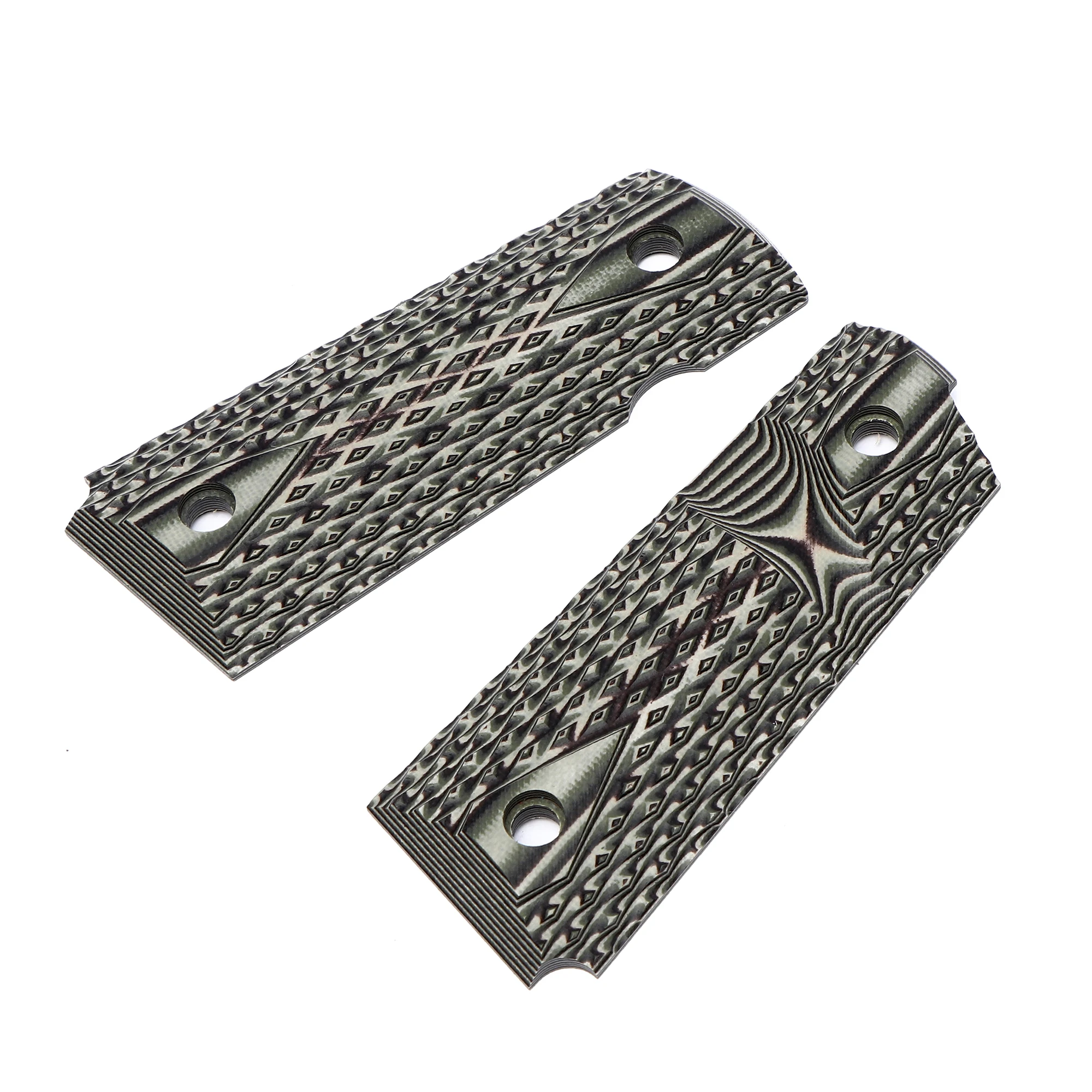 Guuun G10 Grips for 1911 Compact/Officer Big Scoop Diamond Cut Texture - 9 Color