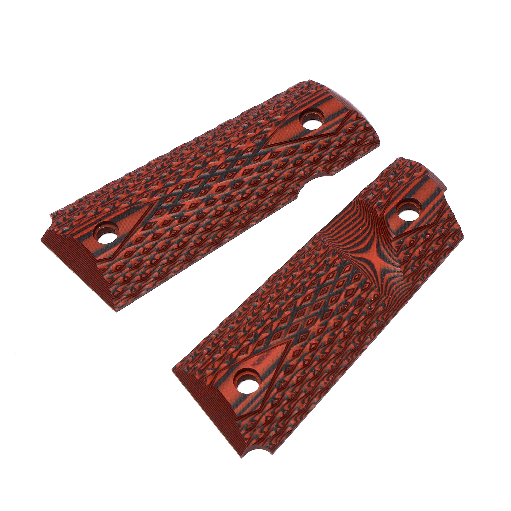 Guuun G10 Grips for 1911 Compact/Officer Big Scoop Diamond Cut Texture - 9 Color