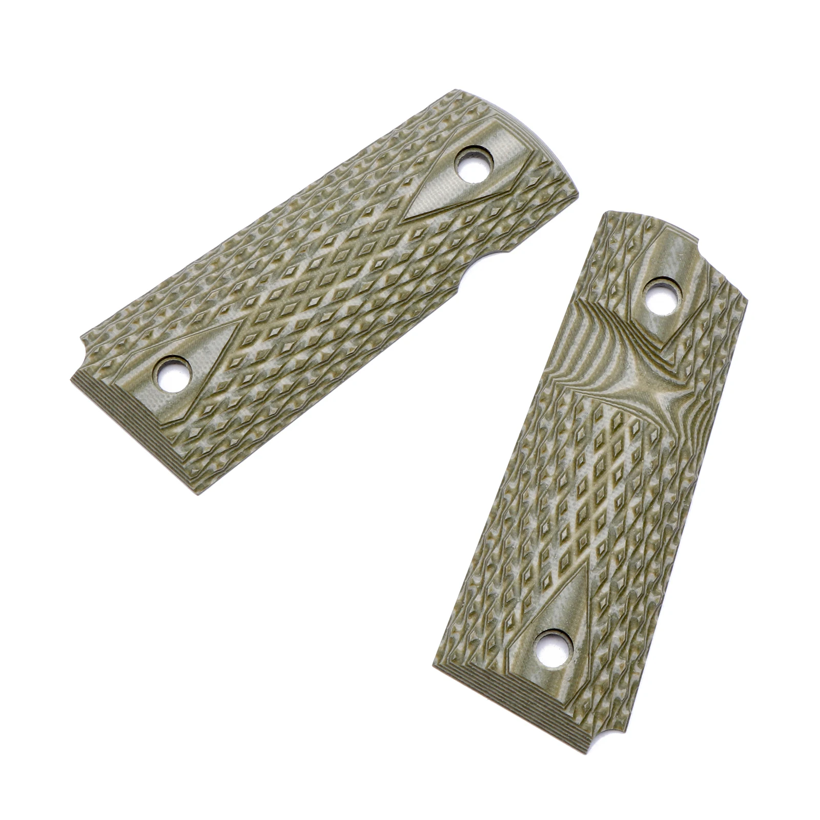 Guuun G10 Grips for 1911 Compact/Officer Big Scoop Diamond Cut Texture - 9 Color