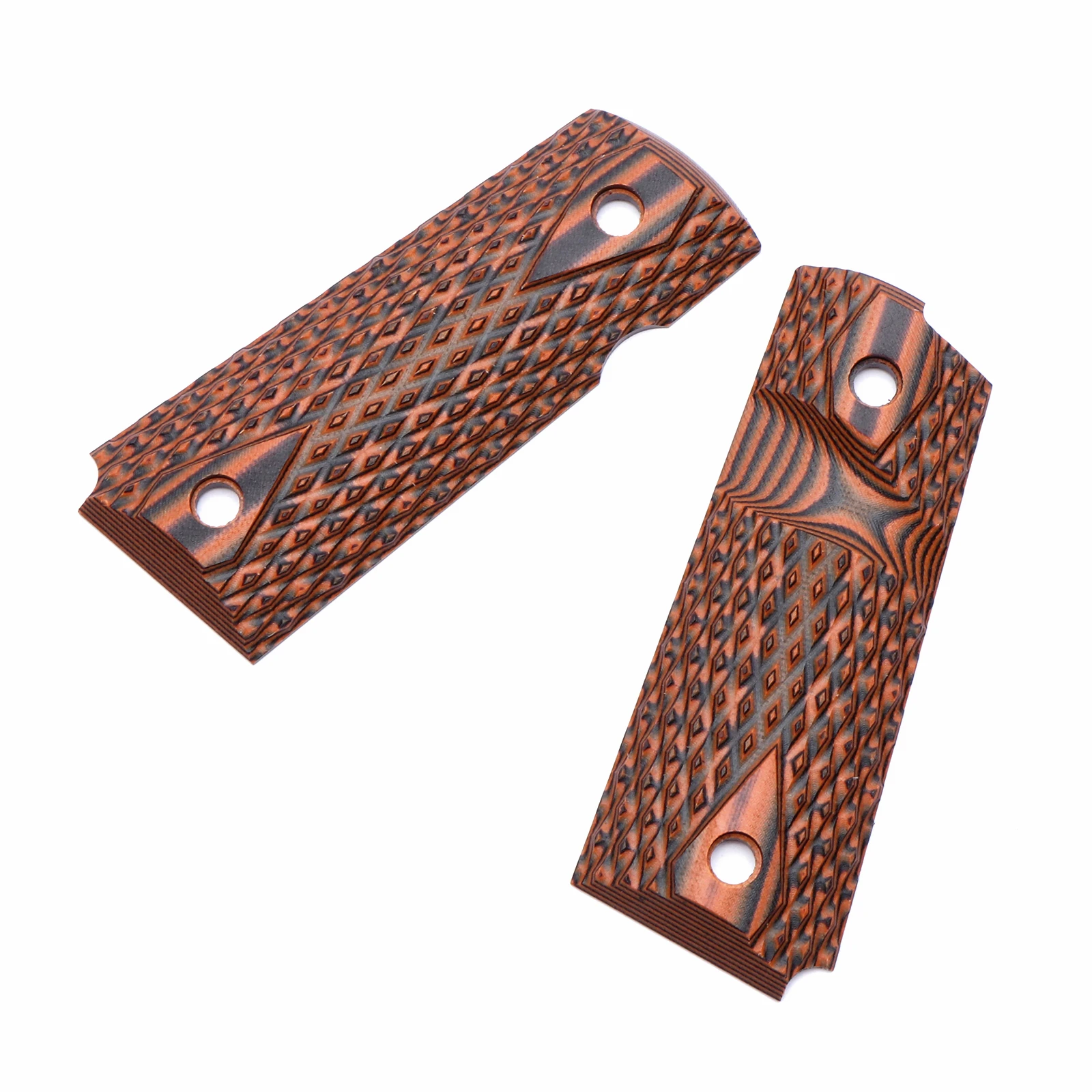 Guuun G10 Grips for 1911 Compact/Officer Big Scoop Diamond Cut Texture - 9 Color