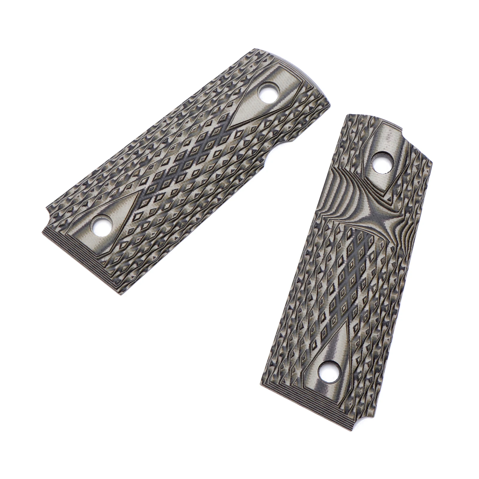 Guuun G10 Grips for 1911 Compact/Officer Big Scoop Diamond Cut Texture - 9 Color
