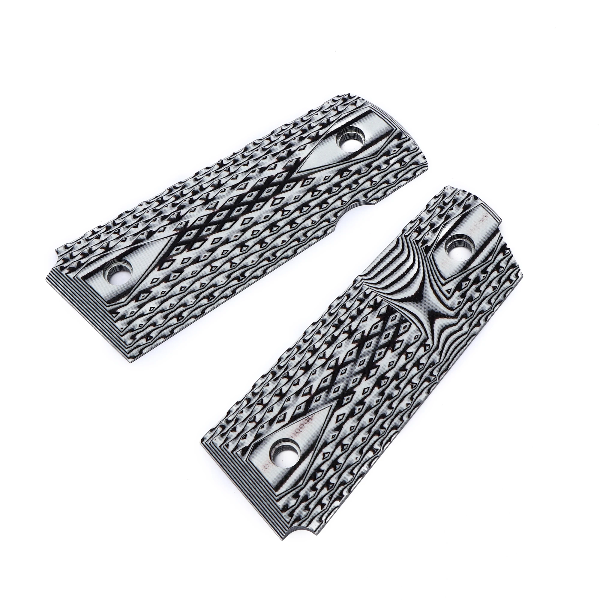 Guuun G10 Grips for 1911 Compact/Officer Big Scoop Diamond Cut Texture - 9 Color