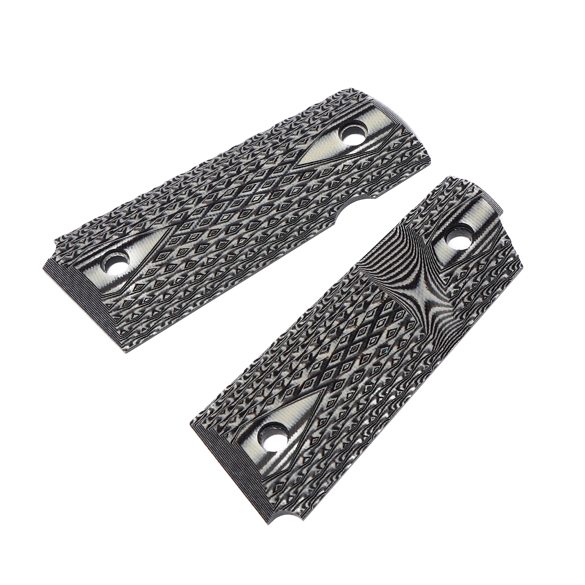 Guuun G10 Grips for 1911 Compact/Officer Big Scoop Diamond Cut Texture - 9 Color