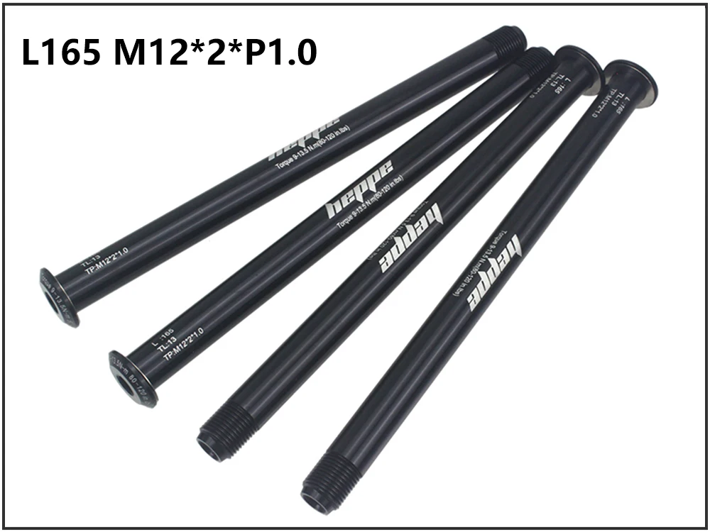 HEPPE Bicycle Double Lead Thru Axle 119mm/165mm M12xP1.0 MTB Road Bike Front Fork Shaft Skewer Rear Hub Thru Axle Bike Skewers