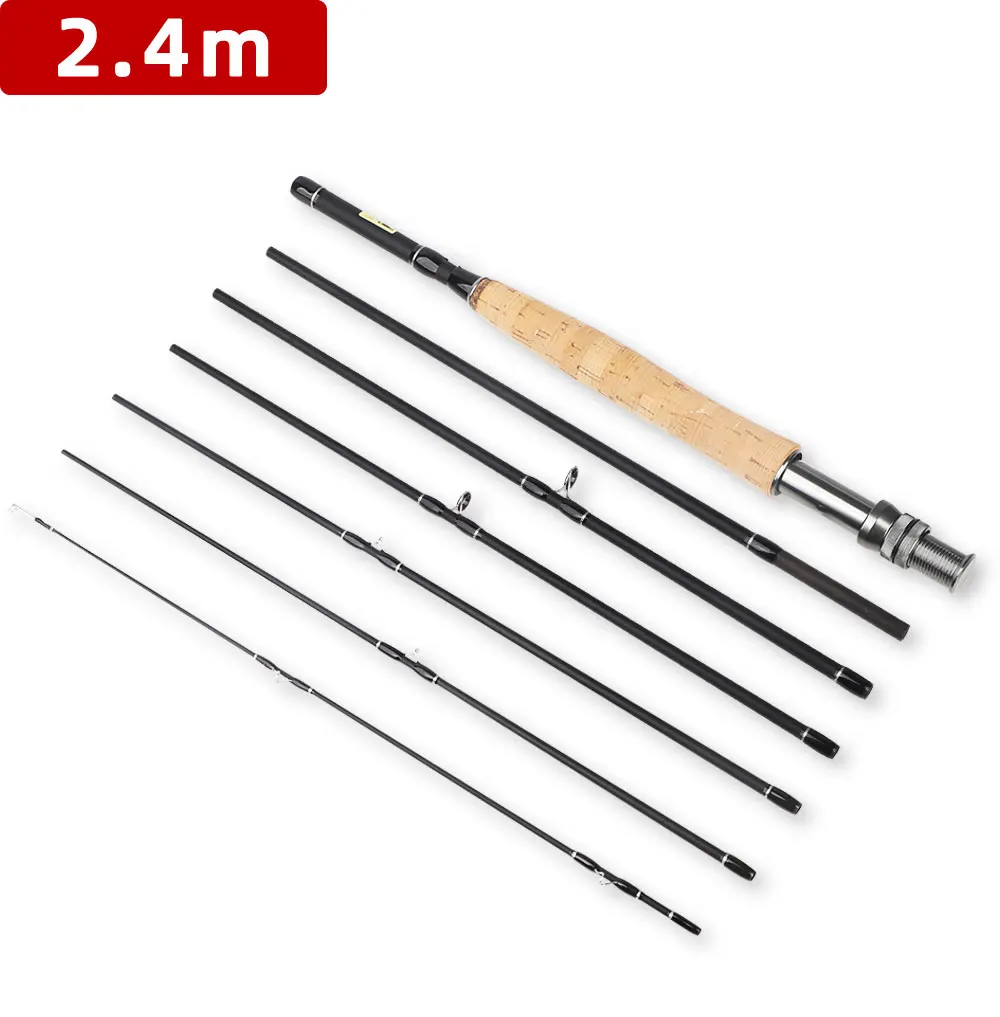 Fly Fishing Rod Multinodal#5-6, 7-Section/8-Section Carbon Fiber Travel Rod