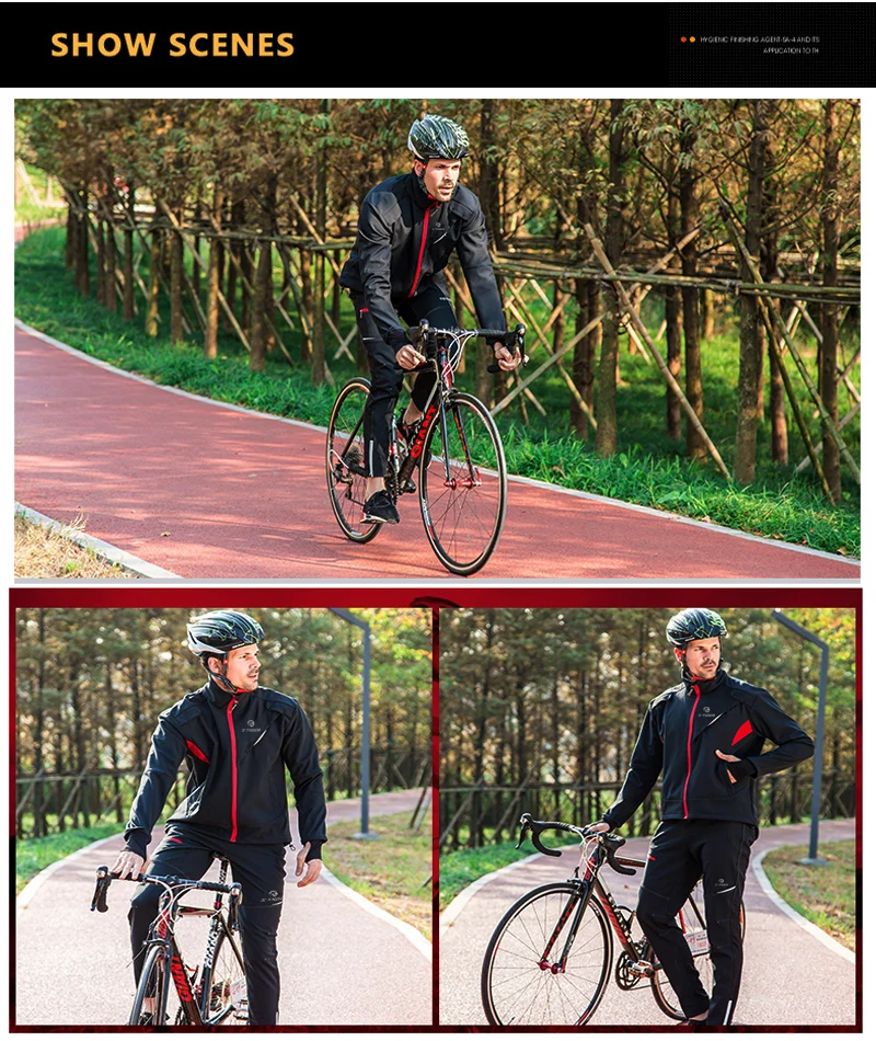 X-TIGER Cycling Jersey Winter Thermal Fleece Men's Bicycles Clothing Windproof Bicycle Reflective Biking Jacket Sportswear
