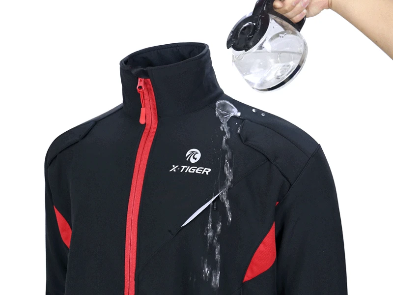 X-TIGER Cycling Jersey Winter Thermal Fleece Men's Bicycles Clothing Windproof Bicycle Reflective Biking Jacket Sportswear