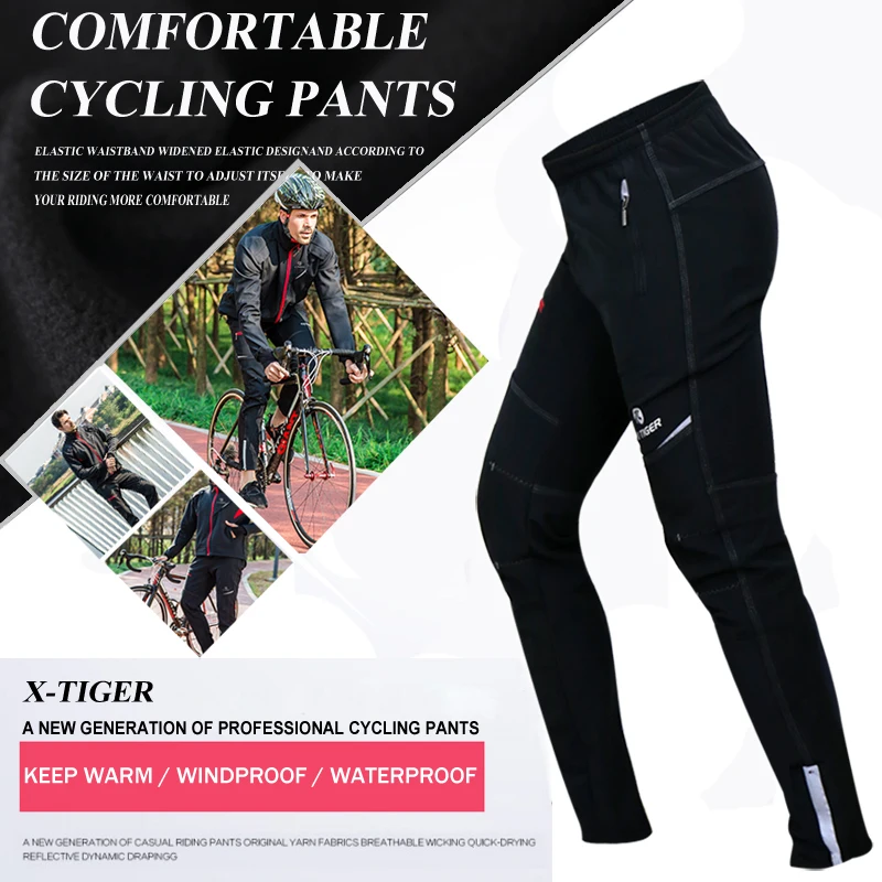 X-TIGER Cycling Jersey Winter Thermal Fleece Men's Bicycles Clothing Windproof Bicycle Reflective Biking Jacket Sportswear