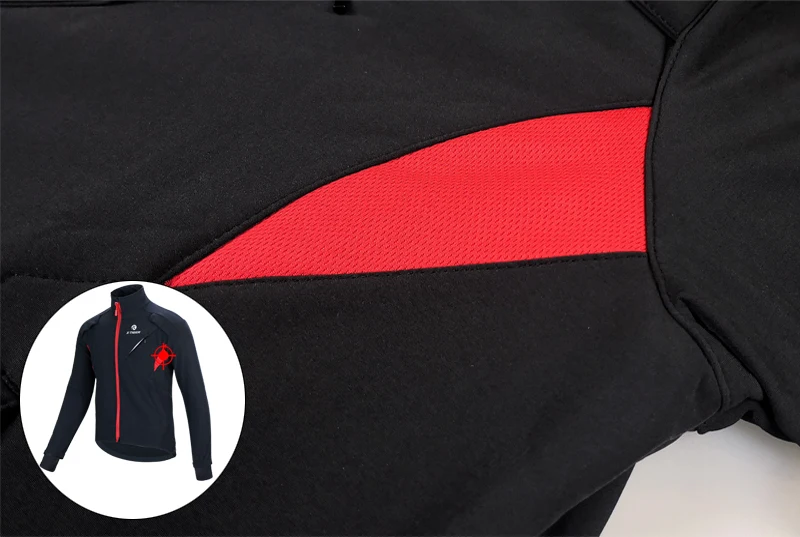 X-TIGER Cycling Jersey Winter Thermal Fleece Men's Bicycles Clothing Windproof Bicycle Reflective Biking Jacket Sportswear