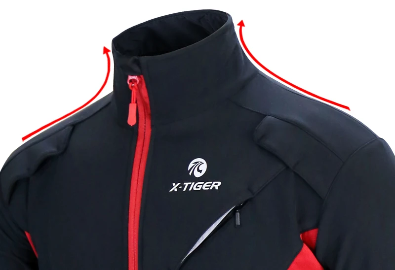 X-TIGER Cycling Jersey Winter Thermal Fleece Men's Bicycles Clothing Windproof Bicycle Reflective Biking Jacket Sportswear